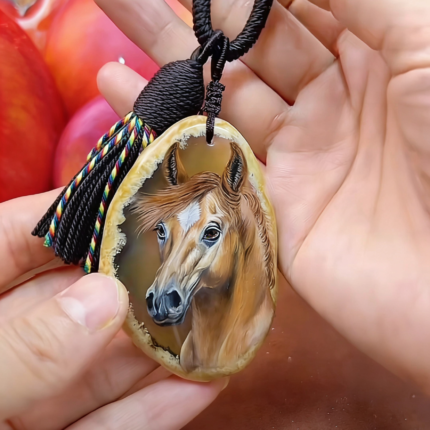 Customizable pet agate painting pendant, 100% hand-painted pet photos on agate pieces, agate painting art